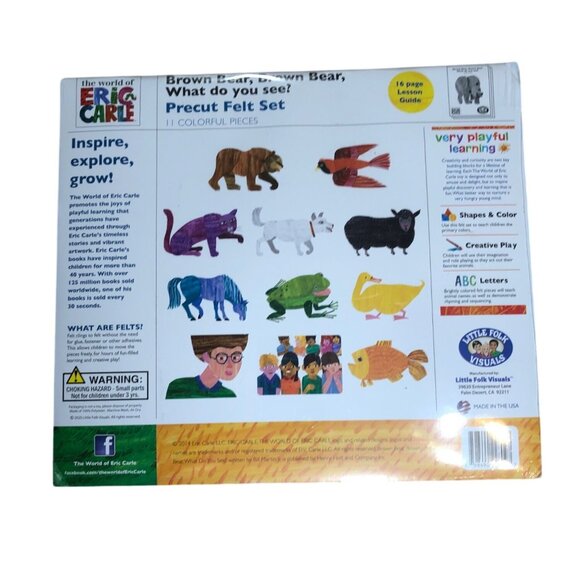 Little Folk Visuals Felt Set World Of Eric Carle Brown Bear Precut 11 Pieces Ne - Picture 2 of 5
